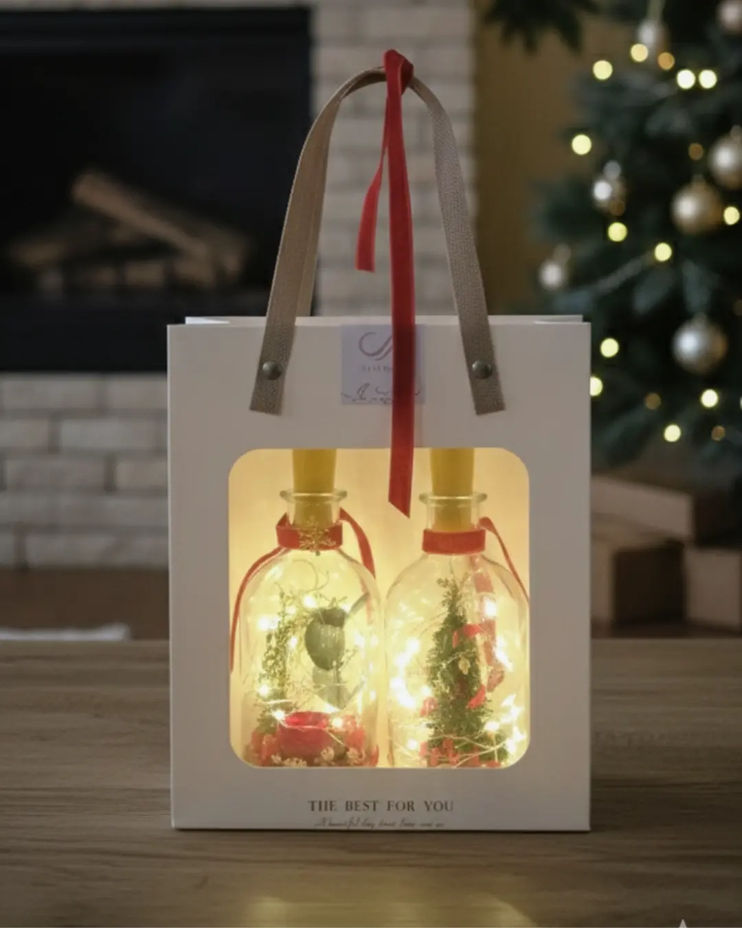 PACK NAVIDAD LUZ · 2 BOTELLAS CON LUZ LED - Imagen 5