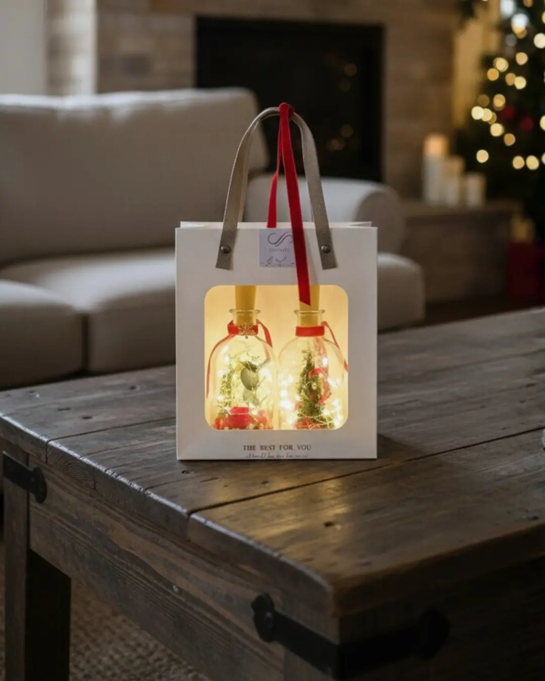 PACK NAVIDAD LUZ · 2 BOTELLAS CON LUZ LED - Imagen 3