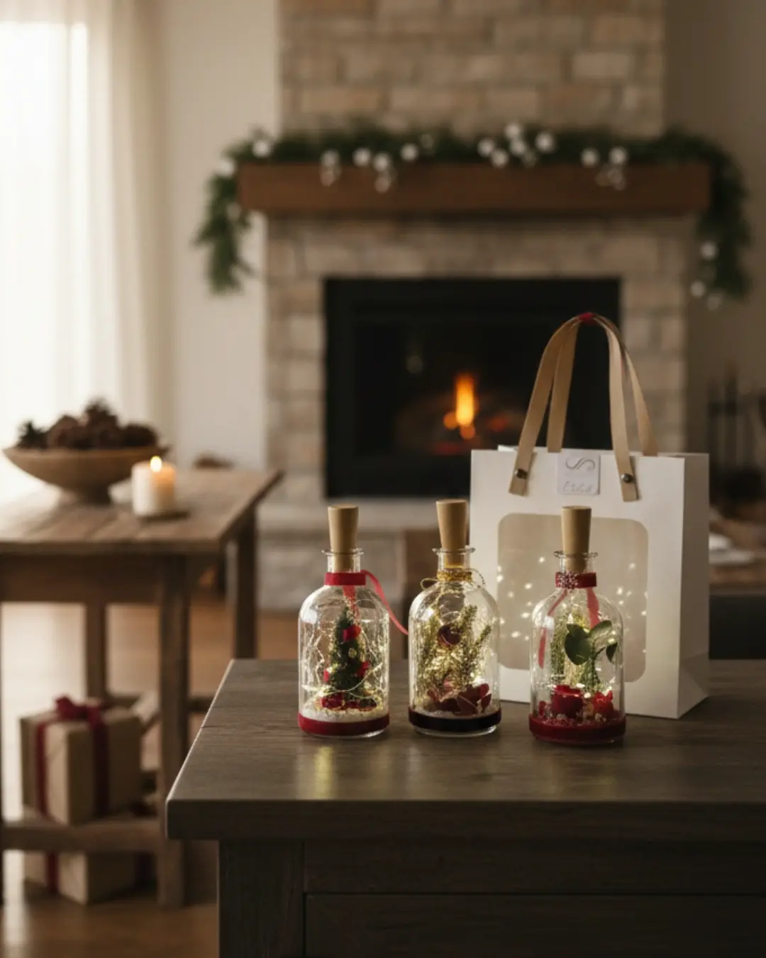 PACK NAVIDAD LUZ · 2 BOTELLAS CON LUZ LED